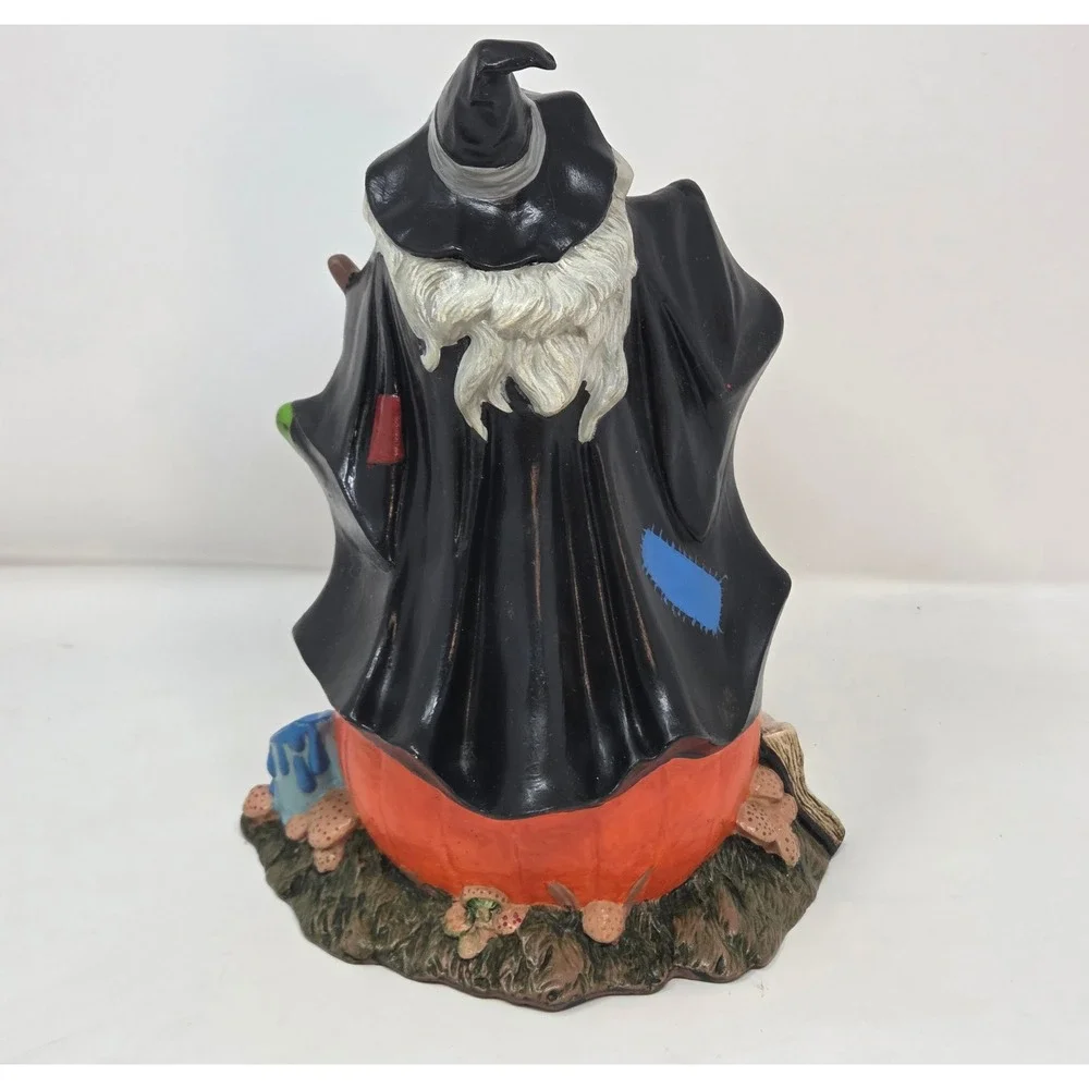 Byron Molds 1972 Vintage Ceramic Witch Jack-O-Lantern Cat Figurine 10in